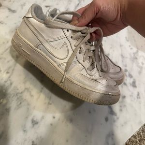Nike Air Force 1 White/White Low Tops Shoes Sneakers Size 5Y